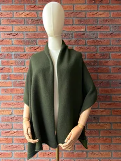 Dark Olive · Merino-Cashmere Wrap — photo 4