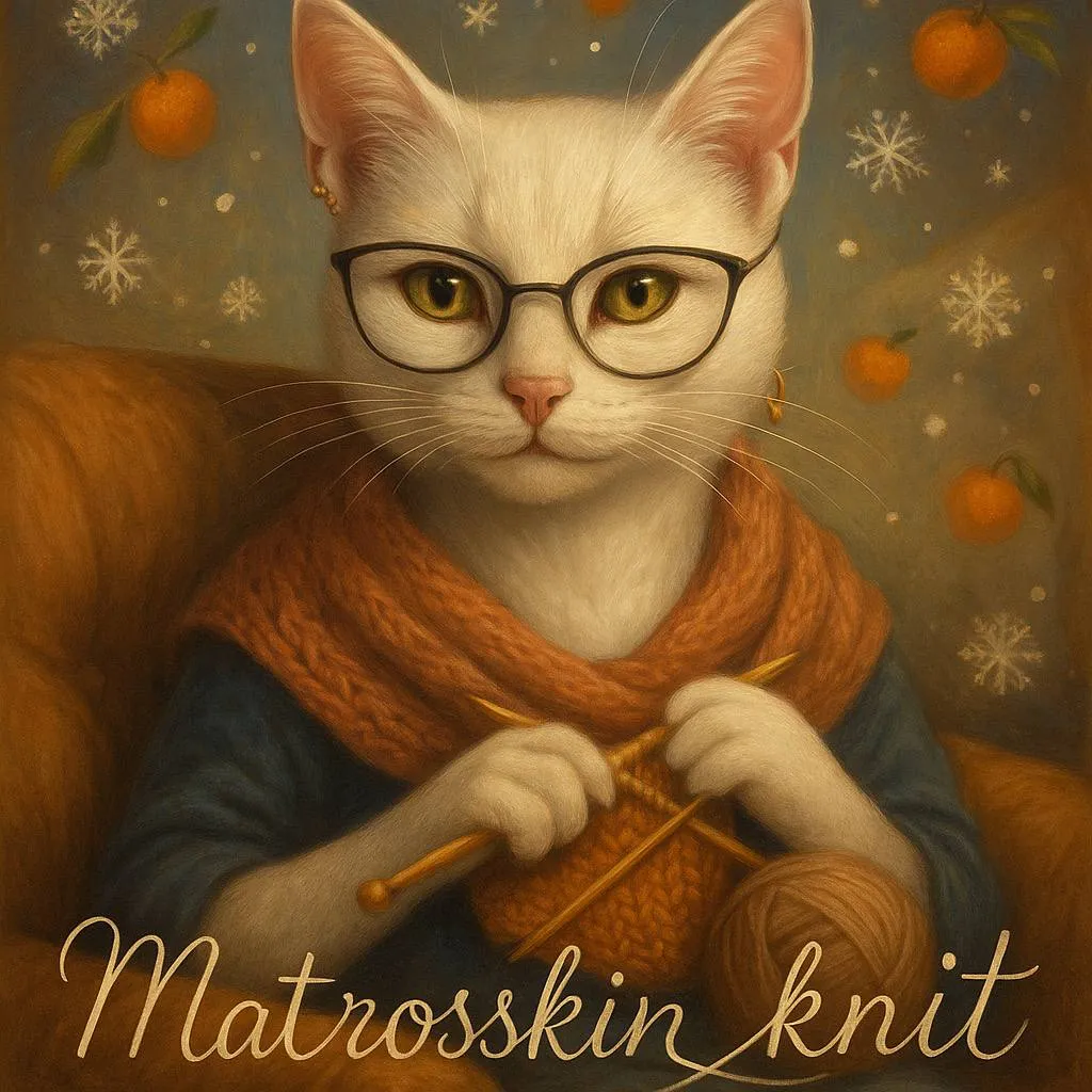 Handmade cashmere shawl by Matrosskin Knit — warm amber and soft cream tones, knitted by hand in the Netherlands